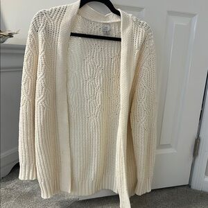 Cream Cable Knit Cardigan Sweater